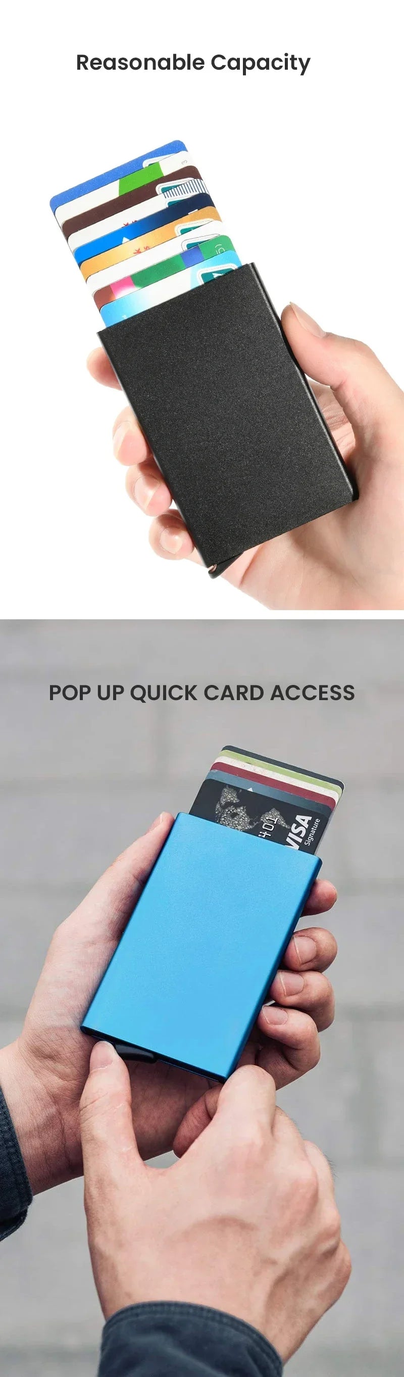 RFID Blocking Smart Wallet – Pop Up Card Holder