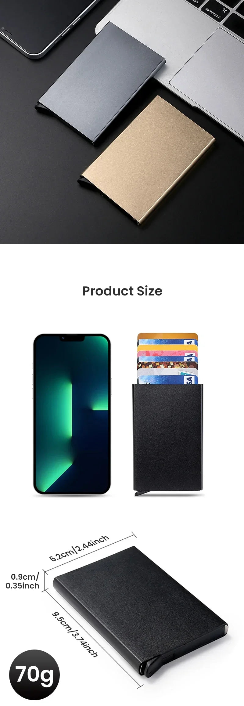 RFID Blocking Smart Wallet – Pop Up Card Holder